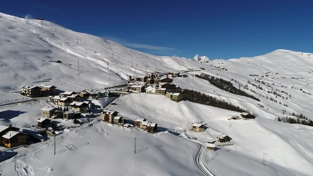 Village of Trepalle in Valtellina.
Village located at the highest altitude in Europe. Aerial view