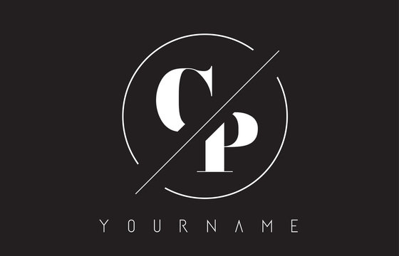 CP Letter Logo with Cutted and Intersected Design