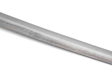 Folded steel blade with hamon (Clay tempered line for harden) Blade of Japanese sword  (Chinese made) on white background