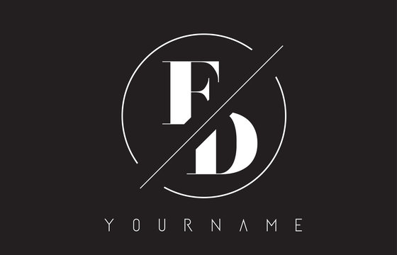 FD Letter Logo with Cutted and Intersected Design