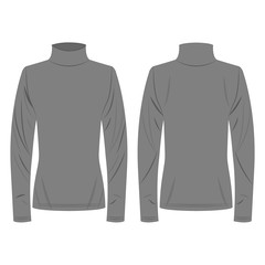 Grey polo neck isolated vector on the white background