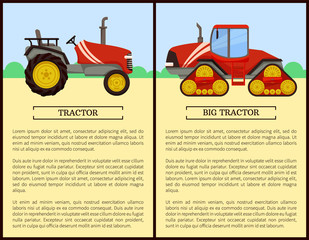 Tractor Agriculture Machines Vector Illustration