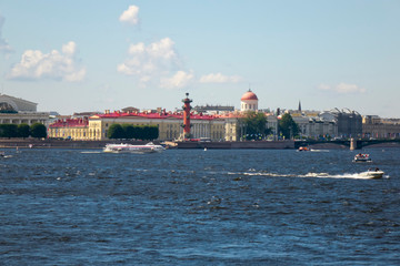 Vasilievsky island across the river Neva. Russia. Saint petersburg.