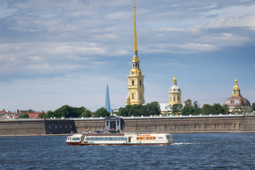 Kronverksky Strait and Peter and Paul Fortress, St. Petersburg, Russia