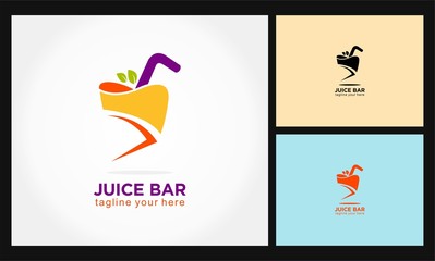 juice bar icon vector logo