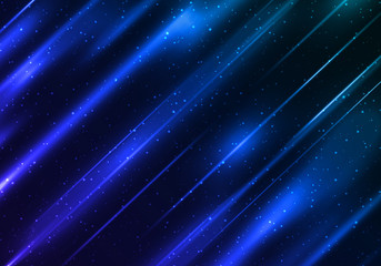 Abstract Blue Background with Shiny Stripes. Vector Modern Bg.