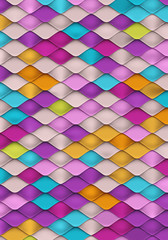 Bright Colorful Background with Fish Scale Texture. Vector Pattern with Squama