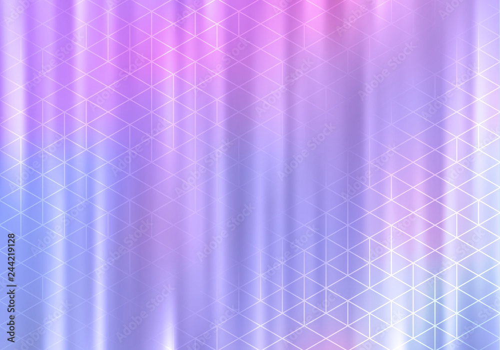 Poster beautiful holographic bg with geometric lines. elegant vector banner.