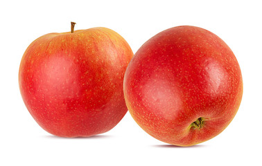 Fresh red apples isolated on white background with clipping path