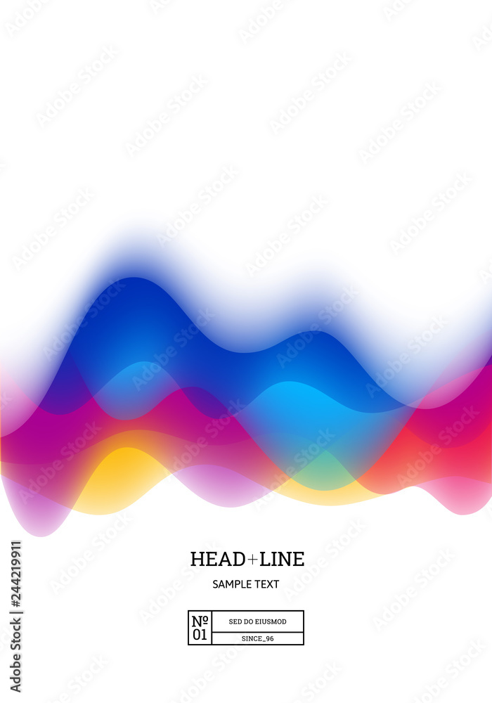 Aufkleber white background with colorful abstract sound wave. vector illustration of rhythm. banners and poste