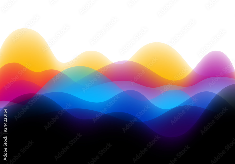 Poster Abstract Background with Colorful Music Wave Concept. Vector Illustration of Volume Sound. Banners and Posters Design