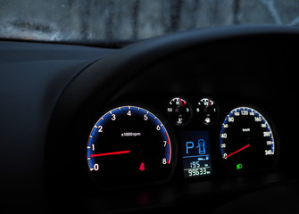 panel speedometer in car