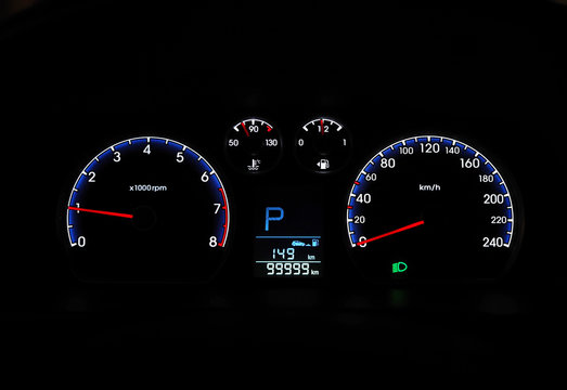 panel speedometer in car