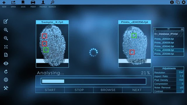 Fingerprint scan results in successful match Animation Stock Clip