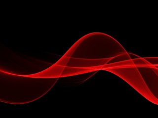 Abstract shiny color red wave design element 