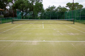 old tennis court