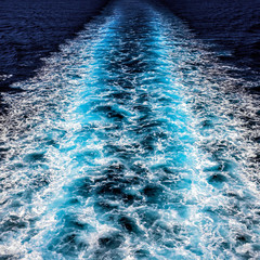 Ship trail on water surfac