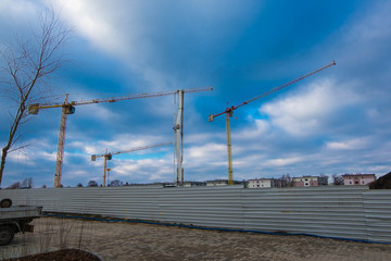 View of the construction of new houses