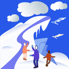 winter  sports and holidays,ski flying