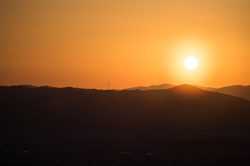 《京都》東山から眺める夕日