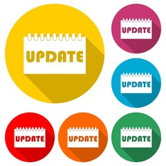 Update, Update Software icon or logo, color set with long shadow
