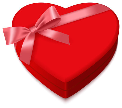 red heart shaped box for valentines day