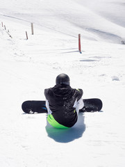 Snowboarder in Kalavrita ski resort