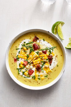 Corn Soup with fresh corn and bacon