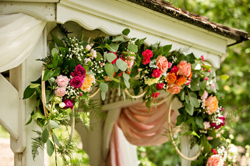 colorful floral wedding arrangement