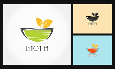 lemon tea icon vector logo