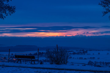 Sonnenaufgang über dem Hegau