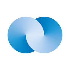 Infinity symblol of interlaced circles. Vector sign with gradient effect.