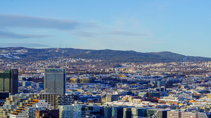 Naklejka premium Oslo widok z Ekeberg landscape krajobraz Norwegia Norge Norway 