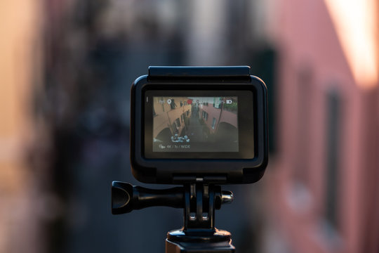 Action Camera close up in Italy