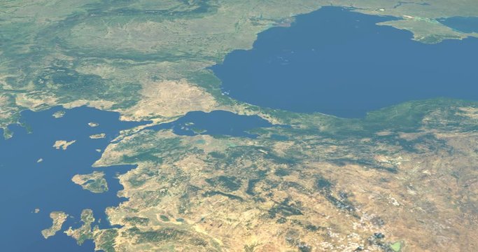 Sea of Marmara in planet earth, aerial view from outer space