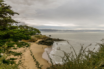 Coast and beach of Pornic in French Brittany