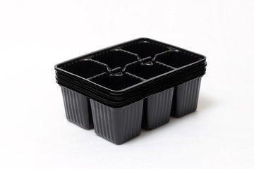 Black plastic seedling cassettes for flower and vegetable crops