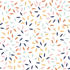 Fotobehang Geometrische vormen Abstract naadloos patroon met hand getrokken kleurrijke vormen. Grappige print van textiel of papier. Vector illustratie.
