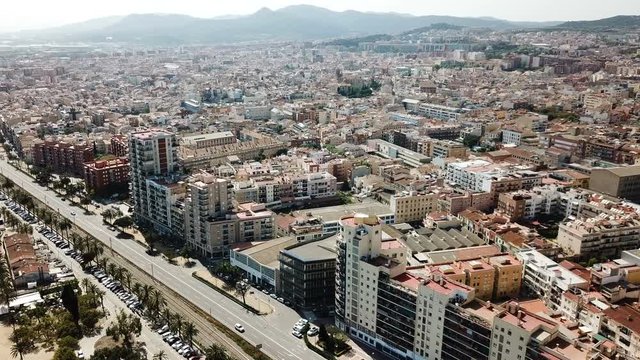 Aerial view of landscape of Mataro in the Spain.