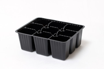 Black plastic seedling cassettes for flower and vegetable crops