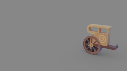 3d icon of ancient chariot