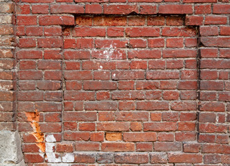 Fototapeta premium brick wall of red color. Old brick wall.Aged grunge wall background. Texture