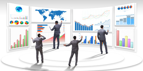 Businessman in business visualization and infographics concept