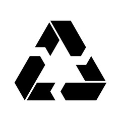 Recycling symbol. Environmental or ecological symbol. Simple flat vector icon. Black sign.