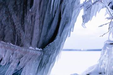 Icicles in the northen twilight