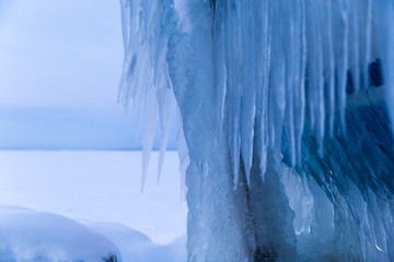 Icicles in the northen twilight