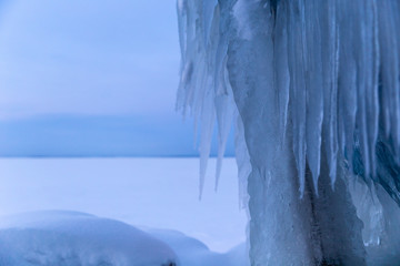 Icicles in the northen twilight