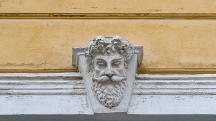 The Baroque style architectural element of a building in Sibiu, Romania