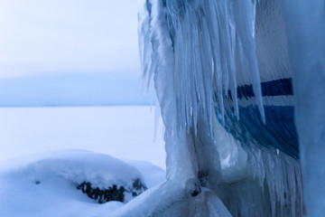 Icicles in the northen twilight