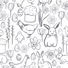 Happy Easter. Vector  seamless pattern